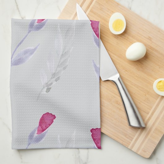 Graurosa Blume Geschirrtuch (Viertel Falte)