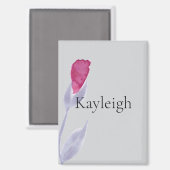 Graurosa-Blume Magnet (Vorderseite/Rückseite)