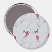 Graurosa Blume Magnet (Vorderseite/Rückseite)