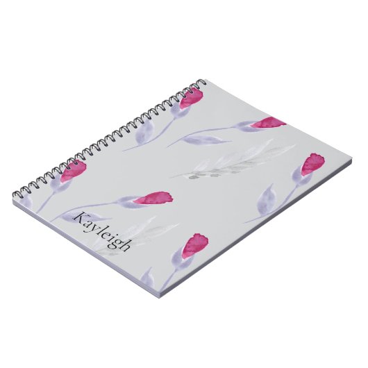 Graurosa Blume Notizblock (Linke Seite)