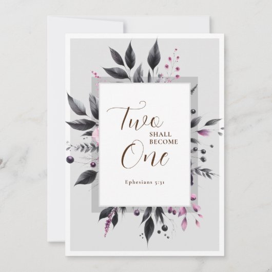 Graurosa Blütenblume Moderne Bilderbibel Verse Hoc Save The Date (Rückseite)