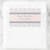 Graurosa Damask Baby Dusche Pflegeaufkleber Rechteckiger Aufkleber (Tasche)
