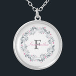 Graurosa Doppelmonogramm-Elegant Versilberte Kette<br><div class="desc">Monogramm dieses graue und rosa blumenkranz silberne Halskette mit Ihrem Initial und Ihrem Namen. Eine tolle Geschenkidee für Brautjungfrau,  Freunde,  Familie oder eine für sich selbst.</div>