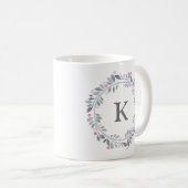 Graurosa Floral Monogramm Kaffeetasse (VorderseiteRechts)