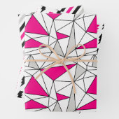 Graurosa geometrische Streifen Geschenkpapier Set (Beispiel)