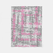 Graurosa Girls Allover Name Collage Personalisiert Fleecedecke (Vorderseite)