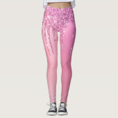 Graurosa Goldgold und lila Tropfen des Glitzer Leggings (Vorderseite)
