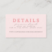 Graurosa handgezeichnete Wildblumen Hochzeitsdetai Begleitkarte (Vorderseite)