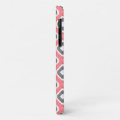 Graurosa Ikat-Mod-Muster mit Monogramm Case-Mate iPhone Hülle (Hinten/Links)