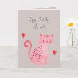 Graurosa Katzenherzen Geburtstag Karte