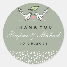 Graurosa Liebesvögel Doodle Gastgeschenk Hochzeit 