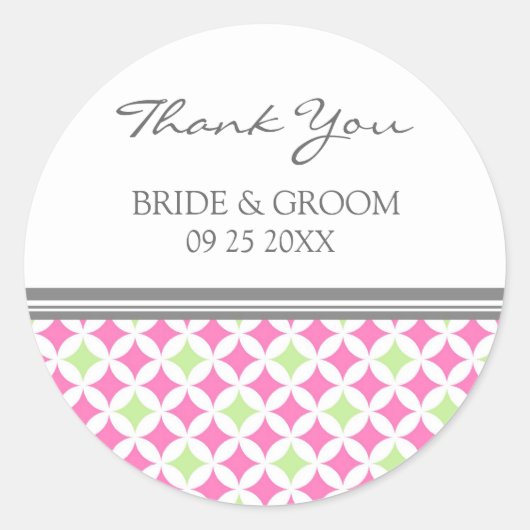 Graurosa Limon Vielen Dank Gastgeschenk Hochzeit T Runder Aufkleber (Vorderseite)