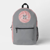 Graurosa mit Monogramm Volleyball Bedruckter Rucksack (Vorderseite)
