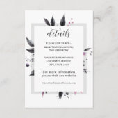 Graurosa Moderne Blumenrahmen-Hochzeit Begleitkarte (Vorderseite)