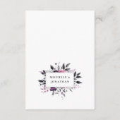 Graurosa Moderne Blumenrahmen-Hochzeit Begleitkarte (Rückseite)