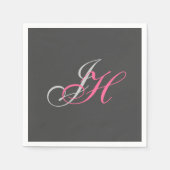 Graurosa Monogram Einfach Schlichtes Cstom Serviette (Vorderseite)