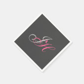 Graurosa Monogram Einfach Schlichtes Cstom Serviette (Ecke)