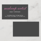 Graurosa Niedlicher Schlichter Makeup-Künstler Visitenkarte (Vorne/Hinten)