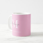 Graurosa Personalisierter Monogrammname Kaffeetasse (Vorderseite Links)