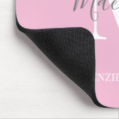 Graurosa Personalisierter Monogrammname Mousepad (Ecke)