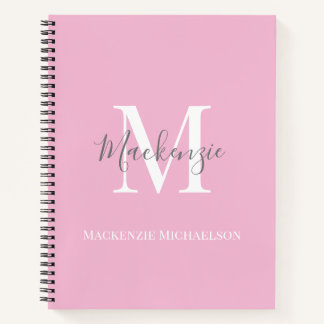 Graurosa Personalisierter Monogrammname Notizblock