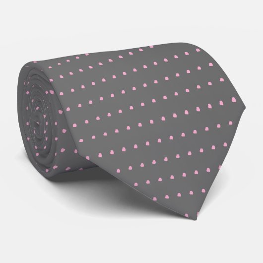 Graurosa Polka Dots Krawatte (Gerollt)