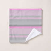 Graurosa Streifen Badhandtuch Set (Waschlappen)