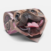 Graurosa Streifen Französischer Bulldog Hund Pet N Krawatte (Gerollt)