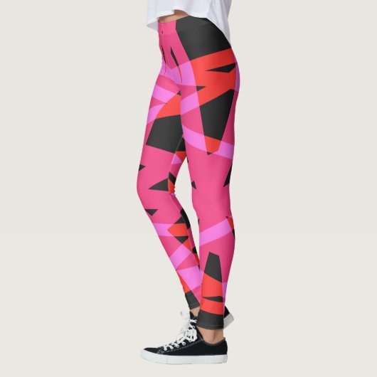 Graurosa Violet Lila Geometric Pattern Gym Yoga Leggings (Links)