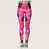 Graurosa Violet Lila Geometric Pattern Gym Yoga Leggings (Vorderseite)