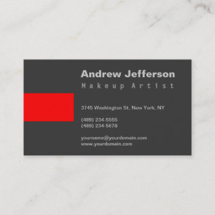 Graurote Beruflich Makeup Artist Business Card Visitenkarte