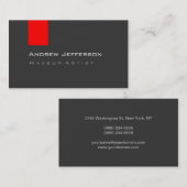 Graurote Beruflich Makeup Artist Business Card Visitenkarte (Vorne/Hinten)