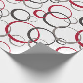 Graurote Kreise weiß Geschenkpapier (Ecke)