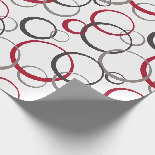 Graurote Kreise weiß Geschenkpapier (Ecke)