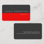 Graurote moderne, einfache Visitenkarte (Vorne/Hinten)