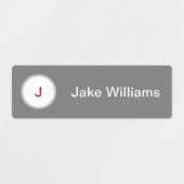 Graurote Namensschilder mit anfänglich wasserdicht Etiketten (Design 2)