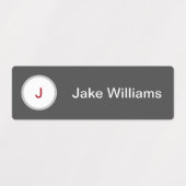 Graurote Namensschilder mit anfänglich wasserdicht Etiketten (Design 1)