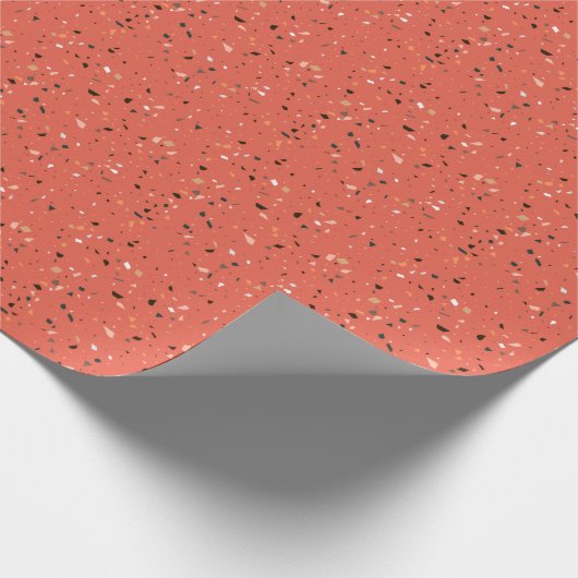 Graurote Terrazzo-Textur nahtlose Muster Geschenkpapier (Ecke)