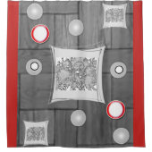 Grauroter Duschvorhang (Vorderseite)