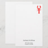 Grauroter Hummer - personalisiert Briefpapier (Vorne/Hinten)