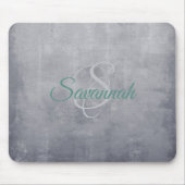 Graurustikale Abstrakte Monogramm Mousepad (Vorne)