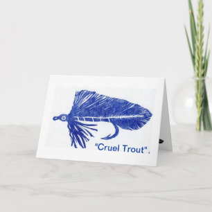 "Grausame Forelle" Blue Matuka Streamer Grußkarte Karte