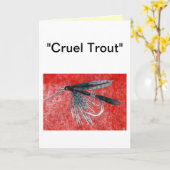 Grausame Forelle Grußkarte "Black Gnat" Karte (Gelbe Blume)