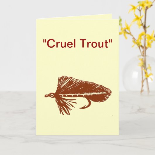 Grausame Forelle Grußkarte "Brown Matuka" Karte (Gelbe Blume)