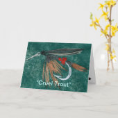 Grausame Forelle Grußkarte Karte (Gelbe Blume)