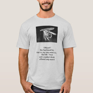 "Grausame Forelle" Originalgedicht mit Fliegenfisc T-Shirt