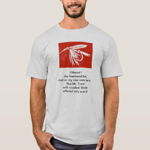 "Grausame Forelle" Originalgedicht mit Fliegenfisc T-Shirt