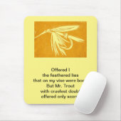 "Grausame Forelle" Originalgedicht mit Nassfliege Mousepad (Mit Mouse)