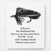 Grausame Forelle Originalkunstkunst Mixed Media Fl Mousepad (Vorne)