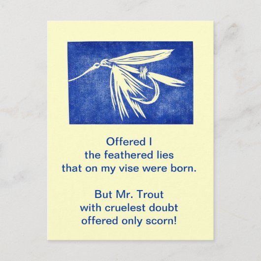Grausame Forelle Postkarte (Vorderseite)